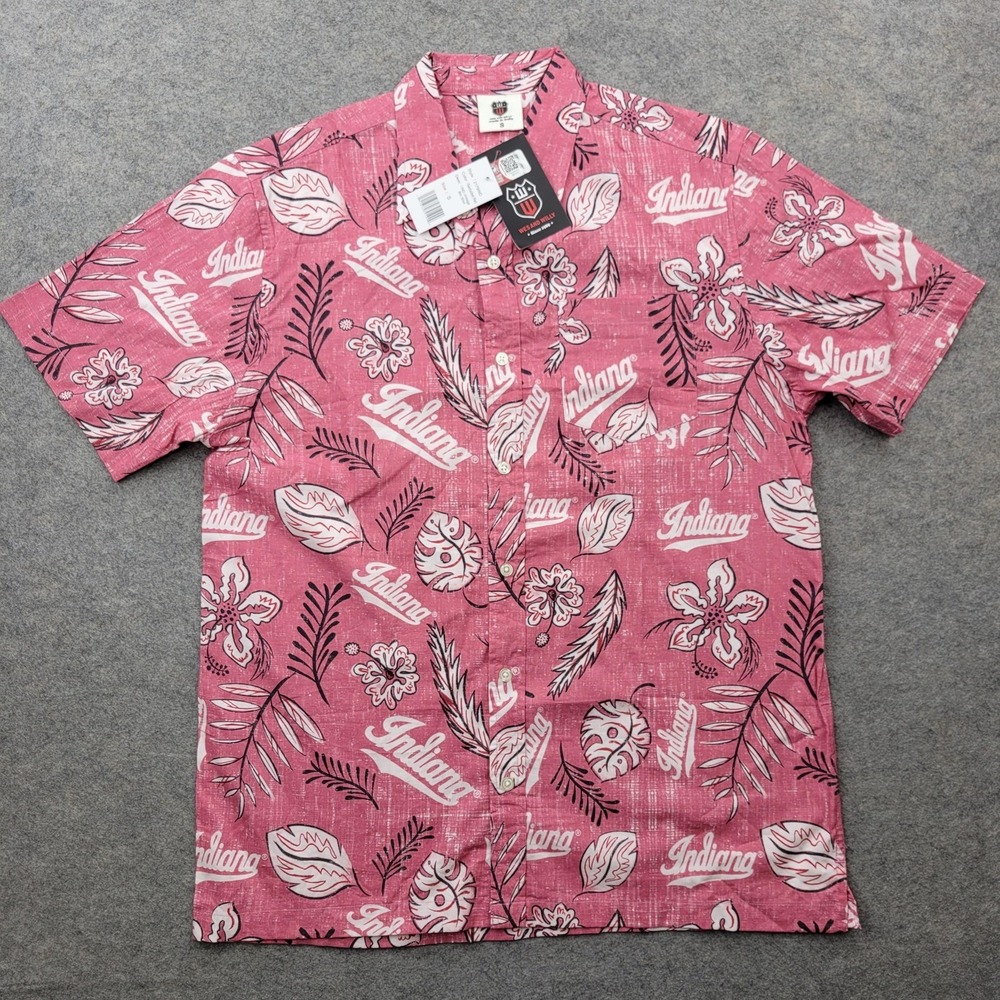 Indiana Hoosiers Shirt Mens Small Red NCAA Basketball Wes And Willy Button Shirt